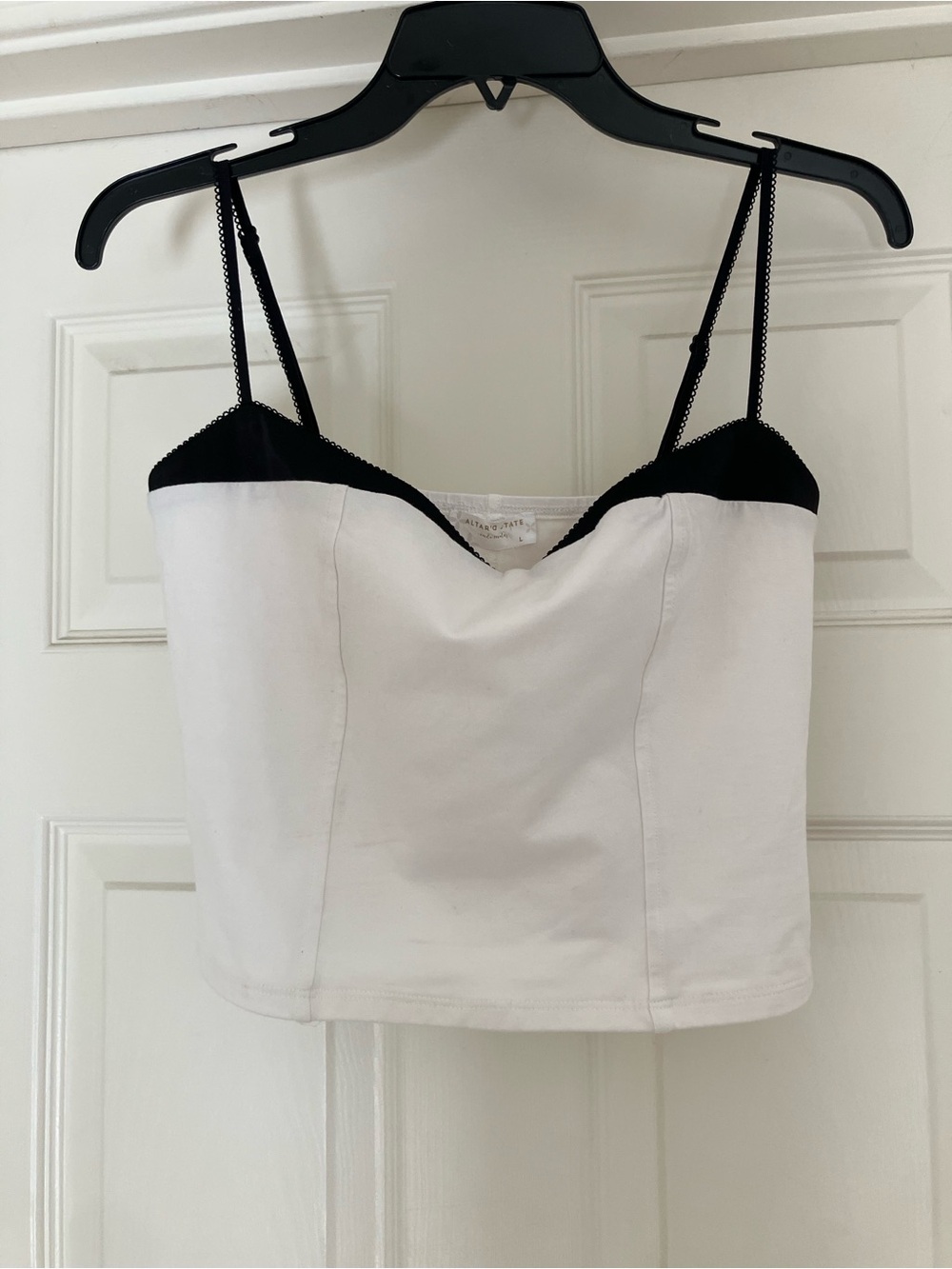 ALTAR'D STATE INTIMATES White and Black Contrast Cami Large L NEW NWT